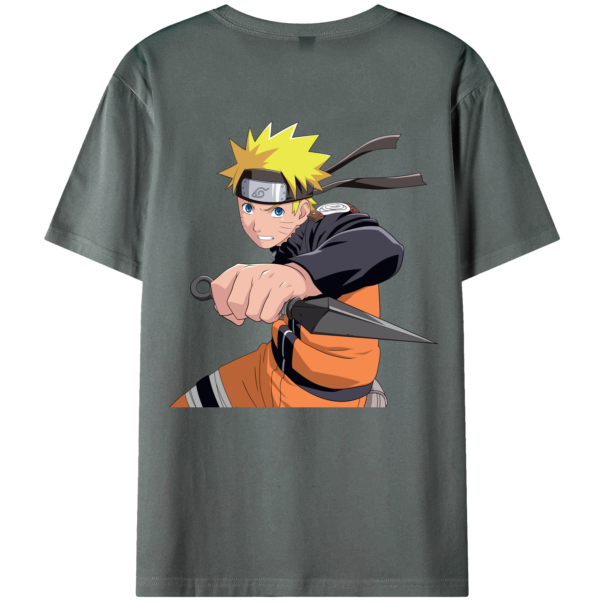 （画像用） NARUTO -ナルト- うずまき ナルト Uzumaki Naruto 綿100％ メンズ半袖Tシャツ（バックプリント） 通気性
